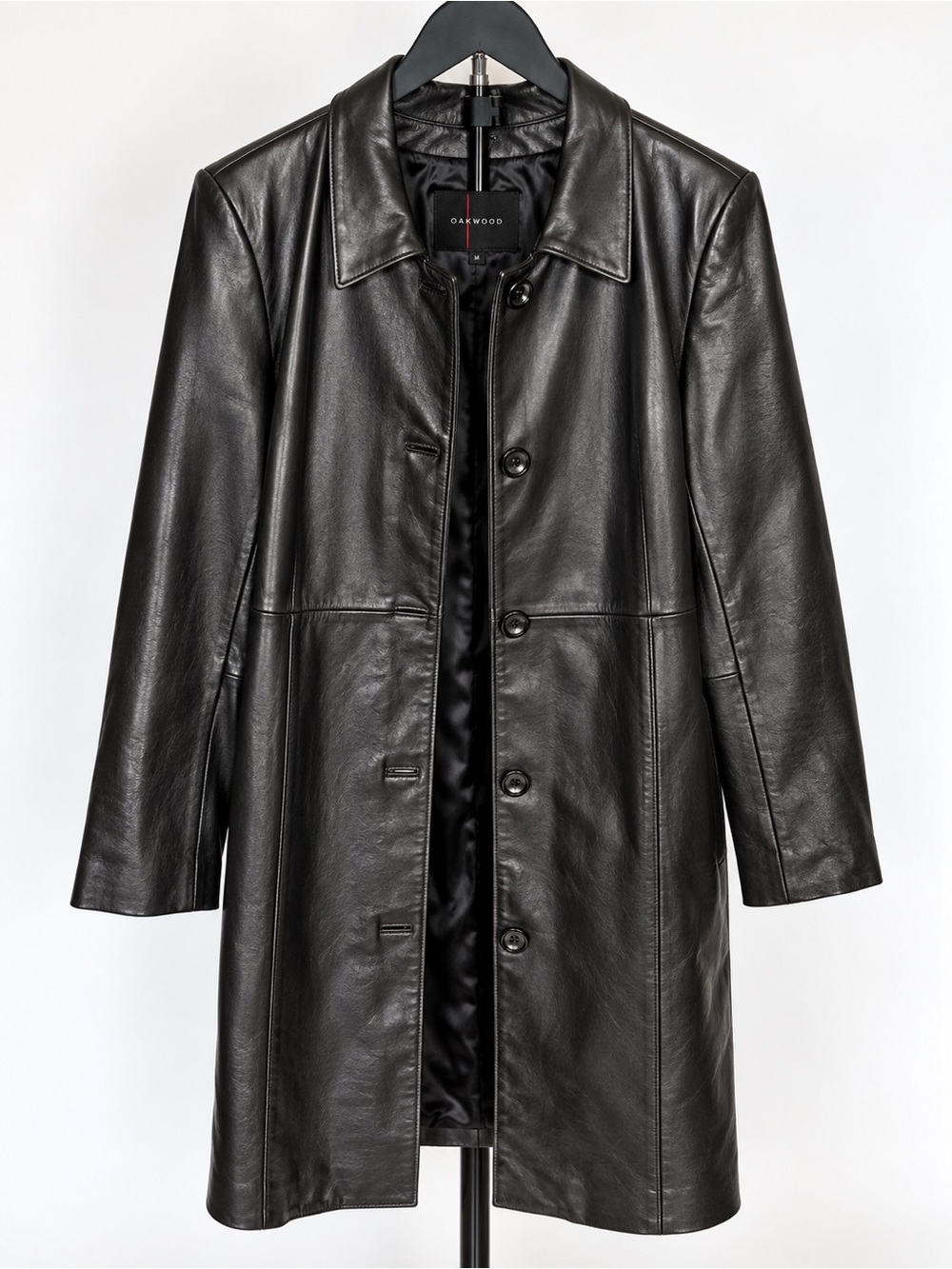Gallery Black Genuine Leather Coat Women's